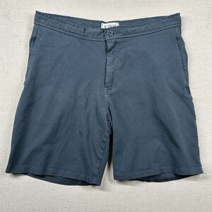 M. Singer‎ Shorts Mens Large 34 Flat Front Chino 7" Inseam Preppy Navy Blue